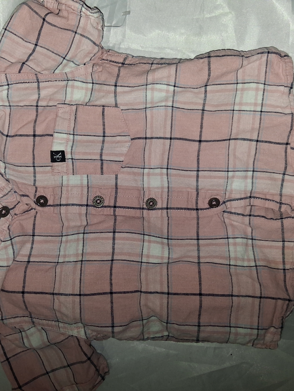 Calvin Klein Men’s Pink Plaid Button-Up Shirt